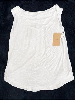 Halogen White Scoop Neck Tank Top